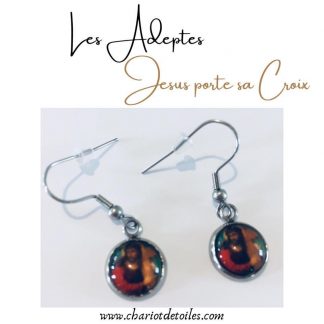 Boucles d’oreilles Jésus pote sa croix
