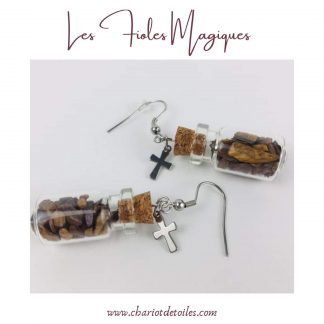 Boucles d’oreilles Fioles Œil du tigre