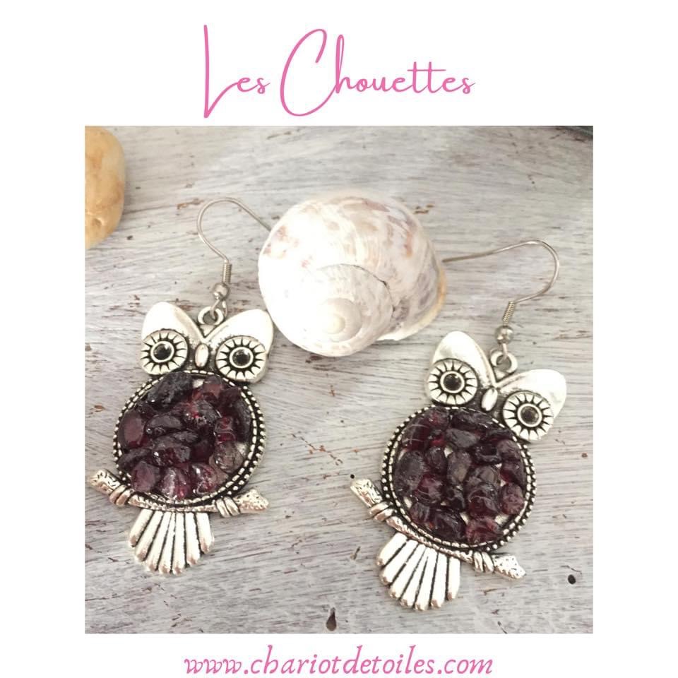 Boucles d’oreilles en Grenat
