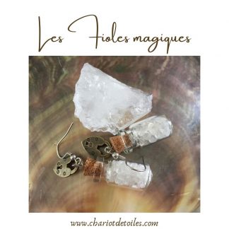 fioles magiques cristal de roche et cadenas