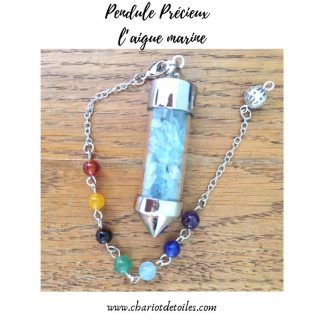 pendule précieux aigue marine
