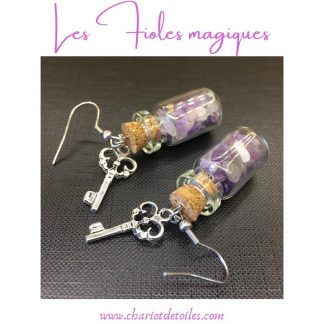 fioles magisues améthyste et clefs